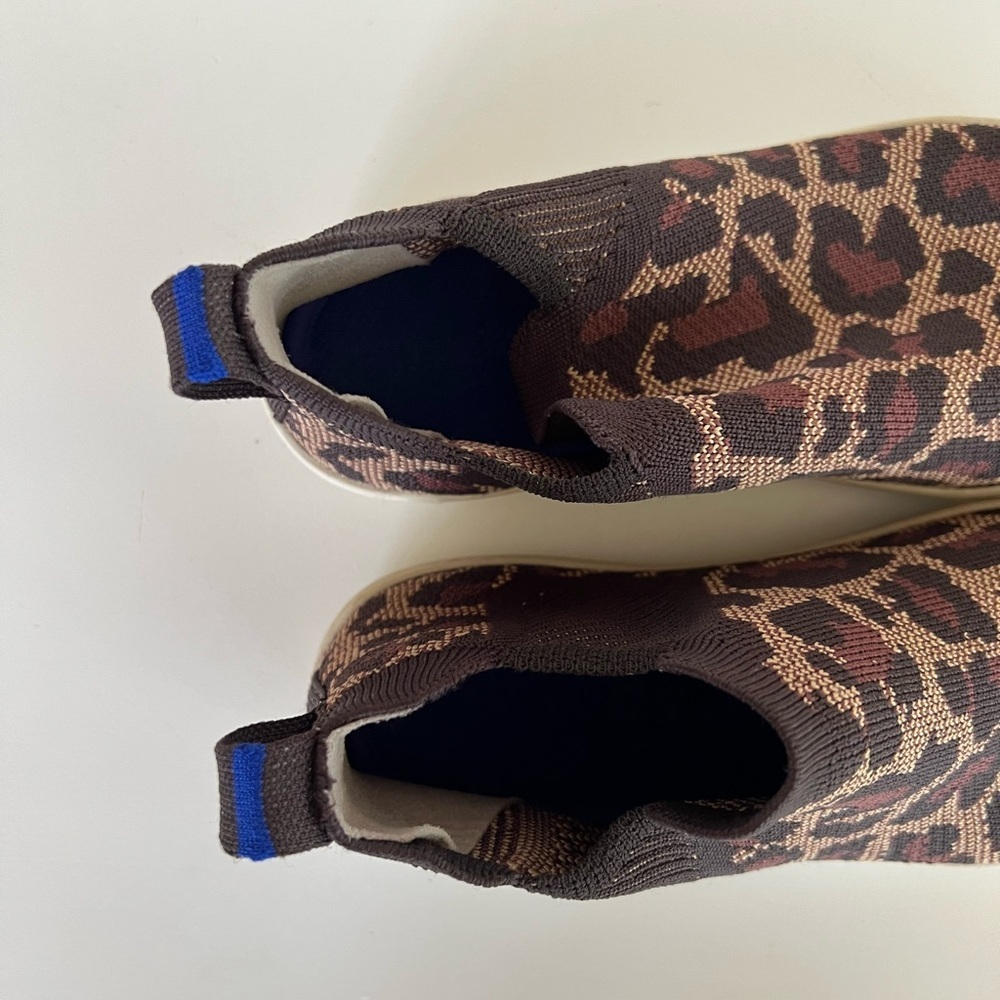 Rothy’s Chelsea Slip-On High Wildcat Cheetah Print High Top Sneaker, Brown, 7 - Picture 10 of 11
